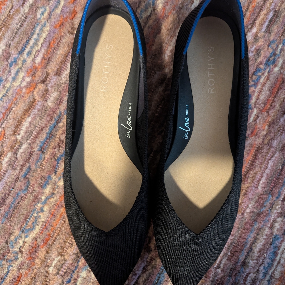 Rothy's Black Pointed-Toe Flats